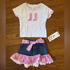 NWOT Kiddie Korral Cowgirl Outfit XS (2-4)